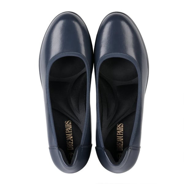 [Stand All Day Pumps] Edena Chunky Low Block Heel Pumps - NAVY BLUE - 4